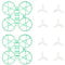 BETAFPV Meteor65 Pro 1S Brushless Whoop Frame Kit Green with 2 Sets 35mm 3-Blade Propeller 1.0mm Shaft White for 65mm Meteor65 Pro 1S Brushless Micro Racing Whoop Drone Quadcopter