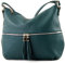 modamoda de T159 Damen Leder Umhängetasche Schultertasche Medium handmade in Italy, Farbe:Petrolgrün2021