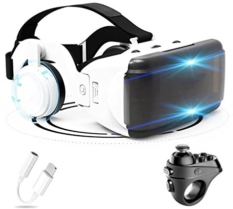 Occhiali VR, Visore Realtà Virtuale, Cuffie 3D VR Compatibile con Tutti Gli, Lente Regolabile per Film e Giochi 3D, per iPhone 13 Pro Max/13 Pro/13/12/11, per Samsung Galaxy S21, Huawei, Xiaomi