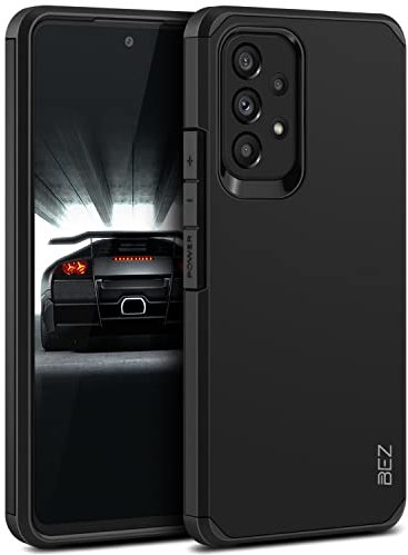 BEZ Hülle für Samsung A53 5G Hülle, Handyhülle Tasche Stoßfestes Kompatibel für Samsung Galaxy A53 5G, [Heavy Duty Serie] Outdoor Dual Layer Armor Case Handy Schutzhülle Robuste, Schwarz