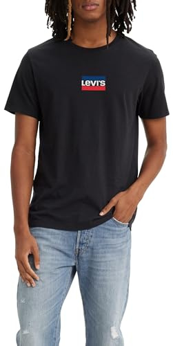 Levi's Men's Graphic Crewneck Tee T-Shirt, Mini Sportswear Pirate Black, M