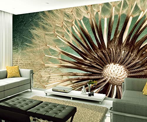 XAONUO Fleurs Papier Peint Panoramique Plante Fleur Pissenlit 140X70Cm Papier Peint Intissé 3D Effet Poster Geant Mural Personnalisé 3D Pour Salon Chambre Décoration Murale