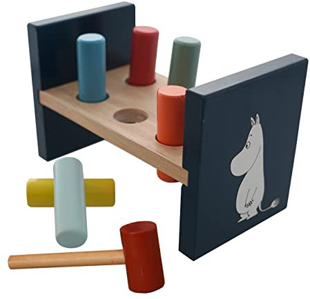 Barbo Toys - Mumin Hammerbank – Kinder ab 2 Jahren – Moomin Spielzeug - Spielen & Lernen mit Formen & Farben – Buntes Spielzeug mit Mumin-Illustrationen - Süße und Farbenfrohe Mumin-Hammerbank