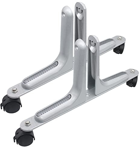 AHDFY 2 StüCk StandfüßE für Infrarotheizung, Universell Aluminiumlegierung Infrarotheizung Standfuß, Stand Roller Mobile Gestell for Infarotheizkoerper von Verschiedene Modelle Rahmen 1-6cm,Silber