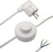 3m Zuleitung mit Stecker und Druckschalter Weiß Anschlusskabel Netzkabel Stromkabel mit Fußtretschalter und Winkelstecker 3x0,75qmm