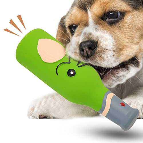 Zerodis Wine Bottle Squeaky Dog Wine Bottle Squeaky Dog Dog Toys Toys Portable Soft Flexible Latex Squeaky Dog Toys for Small Medium Dogs Chew Toys Squeaky Dog (Beer Bottle)