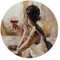 REINDERS Glasbild, Evening Wine, Küche, Poster, Wanddeko, Glasbilder, Glas, Beige, Ø 50cm