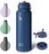 BOTTLE BOTTLE Insulated Water Bottle with Straw 1180ml(40oz) Sports Stainless Steel Water Bottles with Handle Lid Outdoors Drink Flask for Pills (blue)
