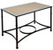 El Herrero Mesa de Forja para Salon, Comedor, Cocina, Mesa de Centro, Jardin | 120x70 Regulable a Doble Altura. Ideal para Ropa Camilla (Black, con Aro + Tablero + Cristal 6mm)