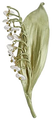 Muguet Broche Perle Fleur Femme Fille Fête Vêtements Broches Ornements Cadeau