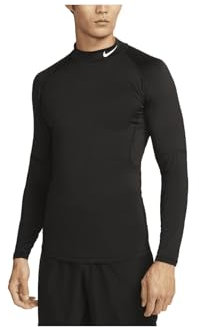 NIKE FB7908-010 M NP DF Tight LS Mock Vest Men's Black/White Size M
