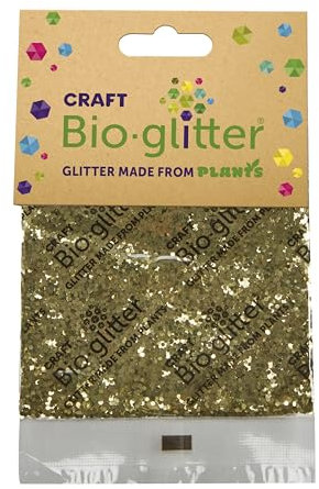 Craft Biodegradable Glitter, 20g, Christmas Decorations, Reindeer Food, Chunky Glitter, Arts and Crafts for Kids, Card Making, Candle Making, Eco-Friendly - Gold