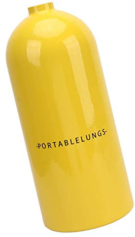 BROLEO Depósito de oxígeno pequeño, equipo de snorkeling, respirador subacuático, antioxidante, tanque de buceo de 3 litros, para rescate de agua, color amarillo