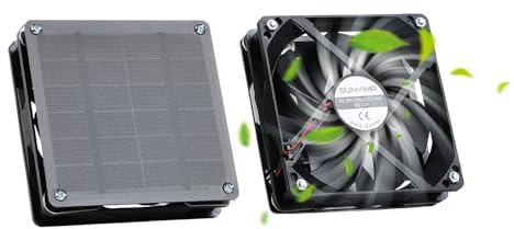SUNYIMA Solar Ventilator, 2PCS 2.5W Solarpanel Fan für kleine Hühner Coops, Gewächshäuser, Schuppen, Haustier Häuser, Fenster Auspuff