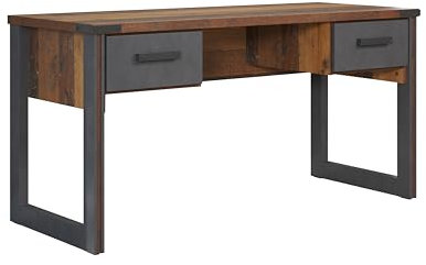 trendteam smart living - Prime - Schreibtisch - Alteiche/Grau - Büroschreibtisch mit 2 Soft-Close Schubladen - (BxHxT) 148 x 75 x 60 cm - rustikales Design
