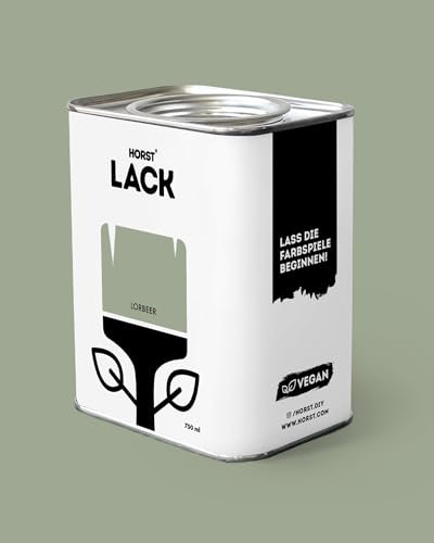 HORST Lack Lorbeer matt 3L - Wetterfester Möbel-Lack für Holz, Metall & Kunststoff - Hohe Deckkraft - Geruchsneutral- Spritz- & Tropffrei - Vegan - Grün