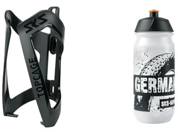 SKS GERMANY TOPCAGE BLACK Flaschenhalter für Fahrräder & Team GERMANY BOTTLE SMALL 500ml Trinkflasche in sportlichem Design