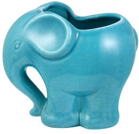 ANDRESLAD Elephant Ceramic Flower Pot Plant Decorations Elephant Succulent Planter Potted Plant Stand Succulent Holder Plant Pot Small Succulent Pots Plant Supports Ceramics Flower Vessel
