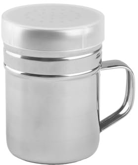 Thyonta Stainless Steel Powder Shaker with Handle and Dustproof Lid for Distribute Powder in Kitchen Restaurant Coffee House for Baking Cooking Coffee Preparation