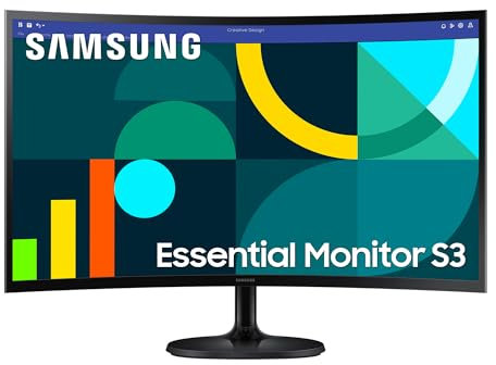 Samsung Monitor S36GD (S27D362), Curvo (1800R), 27'', 1920x1080 (Full HD), VA, 100Hz, 4ms (GtG), D-Sub, HDMI, Ingresso Audio, Eye Saver Mode, Flicker Free