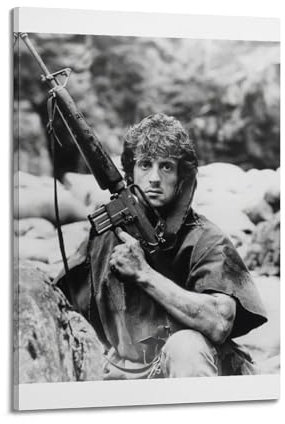 nshdahns Poster First Blood, Vintage-Kunst, Raumdekoration, ästhetisches Schlafzimmer-Poster für Schlafzimmer, 40 x 60 cm, Rahmenstil