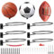 6 Stück Ballhalterung Wand, Ballständer Wandmontiert, Basketball Halterung Wand, Fussball Basketball Wandhalterung für Basketball Fußball Rugby Ball Volleyball Sport Ball Display Ständer, Schwarz