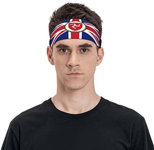 Stirnband mit der Flagge des Vizegouverneurs der Isle of Man, Sport-Schweißband für Männer und Frauen, feuchtigkeitsableitende Schweißbänder zum Laufen, Basketball, Yoga, Haarbänder