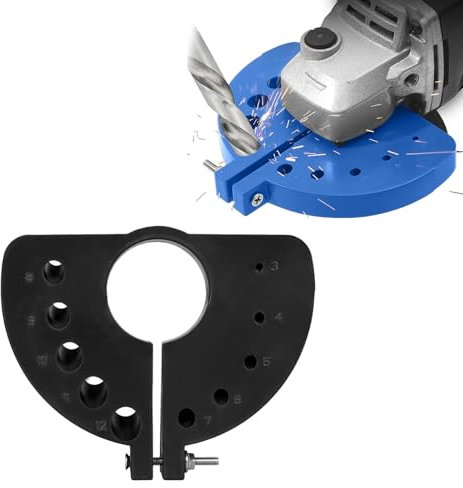 Drill Bit Sharpener for All Bits - Drill Bit Grinding Attachment, Power Drill Bit Sharpeners, Multi-specification Drill Bit Grinding, Giant Blade Angle Grinder for Grinding Drill Bits (Black)