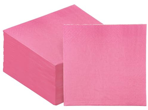 Gcardist 120 Stück Pfirsich Rosa Cocktail-Servietten, 12.7*12.7cm Einweg-Getränkeservietten aus Papier für Cocktail, Abendessen, Hochzeit, Geburtstagsparty Dessert Wein Papierservietten (5*5 inch)