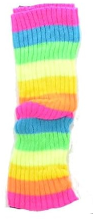 Aries boutique RAINBOW Beinstulpen, bunt, glänzend, Retro-Stil, 80er-/ 90er-Jahre-Stil, traditionelles Accessoire, Regenbogen, M