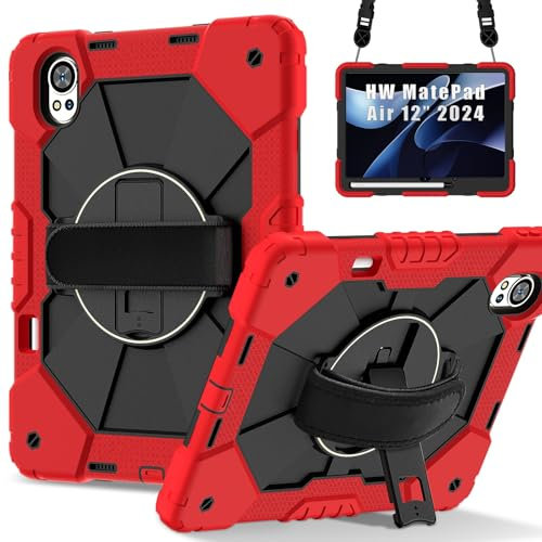 Tablet PC Case Compatible con la funda for tableta Huawei MatePad Air de 12 pulgadas 2024, funda protectora completa a prueba de golpes, funda con portalápices y soporte de agarre multifunción girator