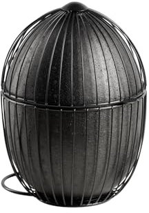 APS 30480 Eierkorb OVO, schwarzer Metall Eierkorb, Eierbehälter, zum Warmhalten, für ca. 35 Eier, hält den Inhalt durch EPP und Baumwollfutter lange warm, Durchmesser 23 cm, Höhe 31 cm, schwarz