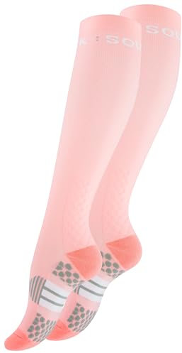STARK SOUL COMPRESSoxx – Unisex Kompressions-Sportsocken für Laufen, Fitness & Reisen - Rosa, GR. 39-42