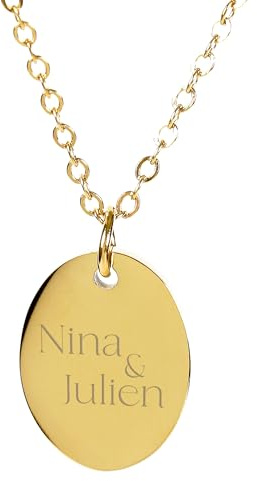 Aurelyn Personalisierte Kette mit Gravur – Halskette personalisiert für Damen – Kettenanhänger mit Namen oder Initialen – Geschenkidee für Frauen, Freundin, Mama oder dich selbst