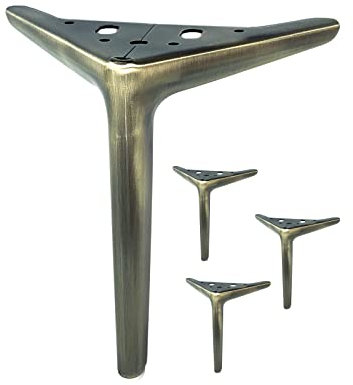 Kaupuar Lot de 4 pieds de meubles en laiton antique de 17,8 cm pour armoire, canapé, table, chaise, lit