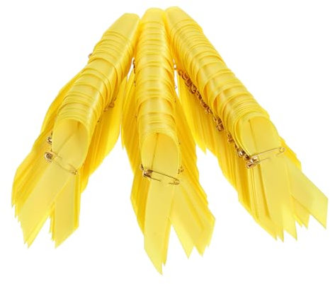 KONTONTY 100stücke Gelbe Schleifen-anstecker Für Krebsbewusstsein Emaille Broschen Für Charity-events Vielseitig Einsetzbar Und Langlebig Satin Für Kleidung Und Accessoires
