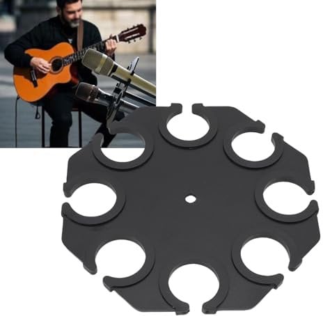 Jectse Multi Microphone Holder, Multiple Mic Organizer Storage Tray Attachment for Mic Stand Holds Up to 8 Mic, 3/8'' Thread, for Handheld Dynamic Wired and Wireless Mics