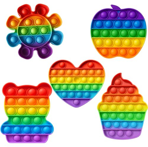 5 Stück pop it Spielzeug, pop it, plopper Spielzeug, Relief Angst Autismus Antistress Geburtstag Gastgeschenke für Kinder und Erwachsene