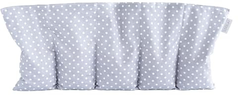 LOOLAY Kirschkernkissen Mikrowelle 50x20 cm – Wärmekissen Bio Baumwolle – Kirschkern Kissen mit 5 Kammern – Ideal bei Muskelverspannungen und Menstruationsbeschwerden (pünktchen grau)