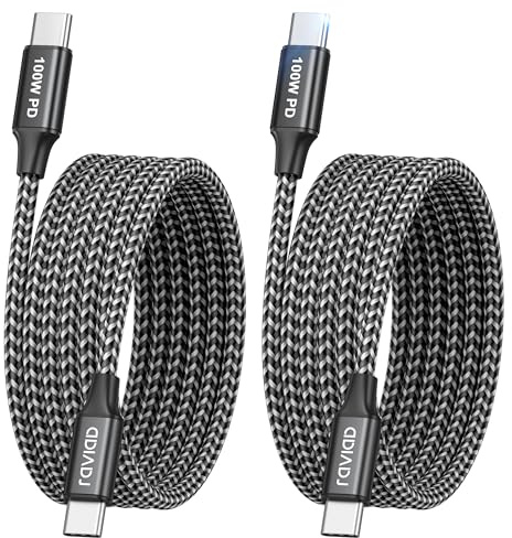 RAVIAD Extra Long USB C to USB C Charger Cable 3M 2Pack 100W Fast Charging | Type C Charger Fast Charge Lead USBC to USBC Cord for iPhone 17 16 15 Pro Max, Galaxy S25 S24 S23, MacBook, iPad Pro Air