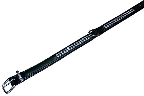 Nobby Halsband Crystal zweireihig, schwarz 42 cm (32-37 cm), 17/19 mm, 1 Stück