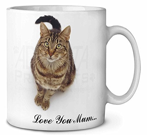 Advanta Group Brown Tabby Cat 'Love You Mum' Ceramic 10oz Coffee Mug/Tea Cup Printed Full Colour Ref:AC-167lymMG