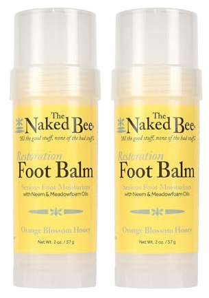 The Naked Bee Orange Blossom Honey Restoration Foot Balm, (2 oz) - 2 Pack
