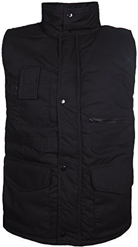 Mens Bodywarmer Padded Gilet Waistcoat with Front Pockets Winter Outerwear Jacket Big Sizes 3XL 4XL 5XL (Large, Black)