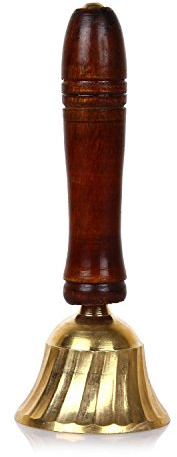 Zap Impex Hindu Hand Held Bell Messing & Holz Puja Gebet Bell ghanti indischen Hindu Festivals & Weihnachten (12,7 cm)