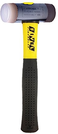 Thorex Hammer with Nylon Inserts, Round (Ø) 32 mm, 450 g, with Fibreglass Handle
