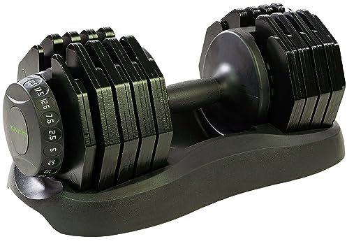 Tunturi Verstellbare Kurzhantel - Selector-Kurzhantel - Hantelset - Einzelhantel - Verstellbar von 2,5 kg bis 25 kg - Inkl. kostenlose Fitness-App