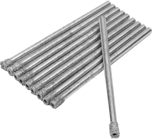 Drilax 10-Pc 1/8 Diamond Hollow Core Drill Bit Set | Dremel Compatible Diamond Drill Bits for Glass, Stone, Ceramic & Tile