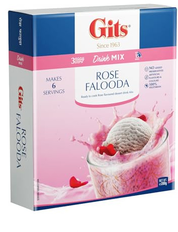 Gits Rose Falooda Mix Indisches Dessert-Getränk - 200g