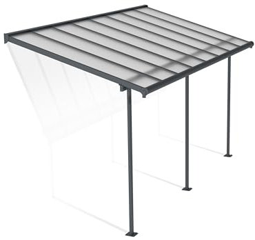 Canopia by Palram Pergola Sierra 2.3X4.6* en Aluminium Et Polycarbonate, Moderne & Élégante, pour Couvrir Une Terrasse Toute L’année (Grise Transparent)